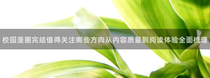 梦漫漫画漫画资源大全:校园漫画完结值得关注哪些方向从内容质量到阅读体验全面梳理